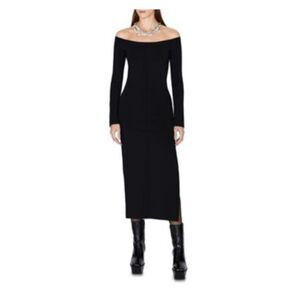 GALVAN LONDON Black Long Sleeve Midi Dress XL